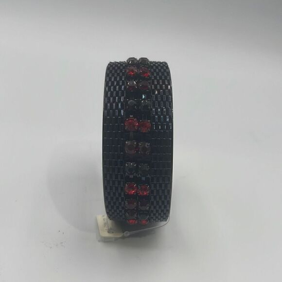 Mia Collection Cuff red stones navy cuff - Picture 2 of 5